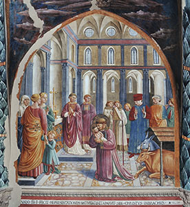Il presepe di Greccio, chiesa di San Francesco, Montefalco.
