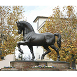 Equestrian monument in Piazza della Libertà.