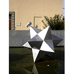 Detail of work of Mimmo Paladino in Piazza Guidi.