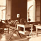 Foto storica della Sala di Ottica dello Stabilimento Chimico Farmaceutico Militare, Firenze.