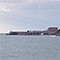 Veduta dal mare di Palazzo Appiani, sede del Museo del Mare, Piombino.