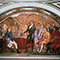 "Alessandro Volta presenta l'esperimento della pila di Volta a Napoleone" affresco di Gaspero Martellini su cartone di Nicola Cianfanelli, Tribuna di Galileo, Firenze.