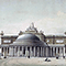Ex Stazione Leopolda di Firenze, disegno raffigurante la veduta esterna del palazzo dell'Esposizione italiana del 1861 in Firenze, secondo il progetto dell'architetto Giuseppe Martelli, Gabinetto Disegni e Stampe degli Uffizi, Firenze.