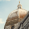 La Cupola di Santa Maria del Fiore di Firenze coperta dalla neve.
