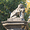 Leone con stemma sul cancello d'ingresso del Giardino Torrigiani da via de' Serragli, Firenze.