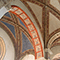 Le volte della Cattedrale di Pienza. Da notare la centinatura metallica posta a causa dei cedimenti fondali.