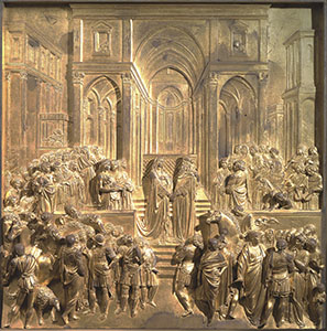 Incontro della regina di Saba con il re Salomone, Porta del Paradiso, Battistero di San Giovanni, Firenze.