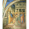 Santo Stefano riceve il diaconato e distribuisce l'elememosina, Cappella Niccolina, Vaticano.