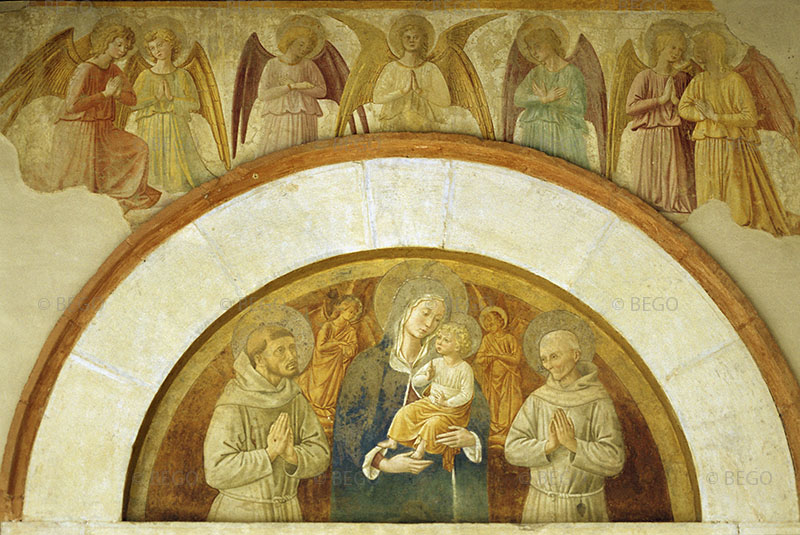 Virgin and Child with Saints Francis and Bernard and Saint Fortunatus Enthroned Surrounded by Angels, Church of St. Fortunatus, Montefalco.