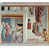 La Nascita di san Francesco, la Profezia del pellegrino e l'Omaggio dell’uomo semplice, chiesa di San Francesco, Montefalco.