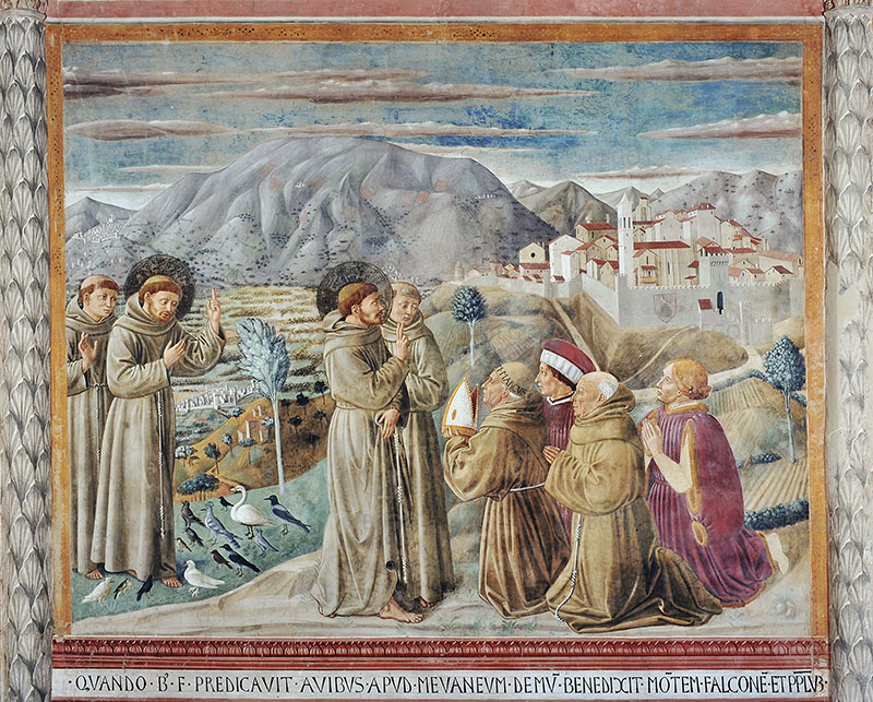 La Predica agli uccelli e la Benedizione di Montefalco, chiesa di San Francesco, Montefalco.