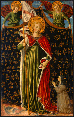 Saint Ursula, Two Curtain-bearing Angels and the Donor, National Gallery of Art, Washington.