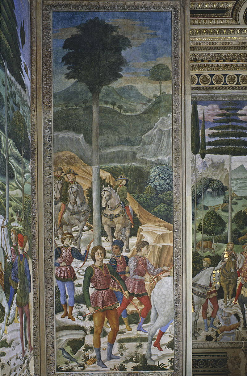 Wall depicting uniformed heralds, Chapel of the Magi, Florence.