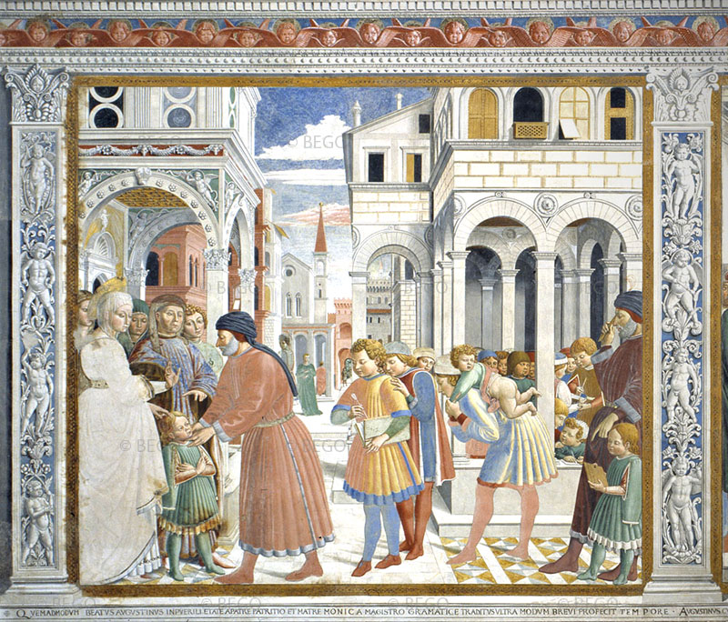 Presentazione di Agostino alla scuola di Tagaste, chiesa di Sant'Agostino, San Gimignano.