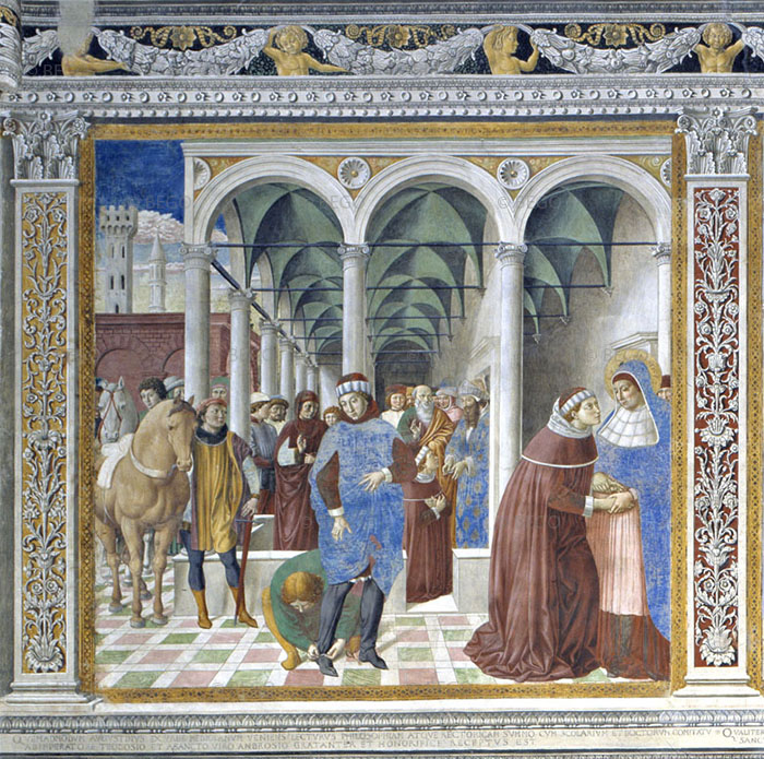 Agostino giunge a Milano, chiesa di Sant'Agostino, San Gimignano.