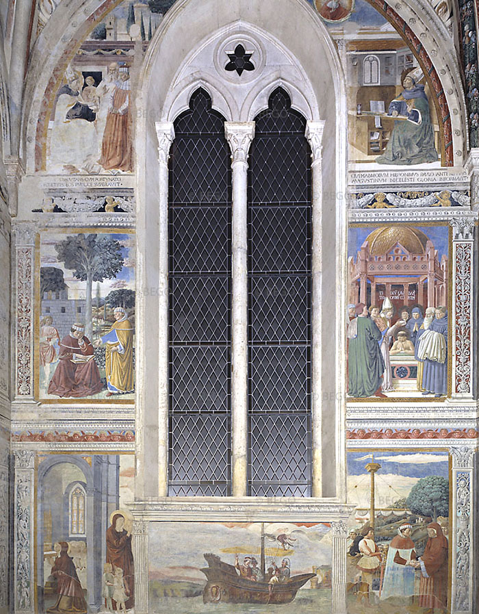 Scene della vita di sant'Agostino, Cappella del Coro, chiesa di Sant'Agostino, San Gimignano.