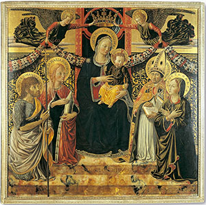 Madonna in trono col Bambino tra i santi Giovanni Battista, Maria Maddalena, Agostino e Marta, Museo Civico, San Gimignano.