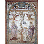 The Crucifixion with the Virgin Mary, Saint John the Evangelist, Saint Jerome the Penitent, Weeping Angels and Two Prophets
