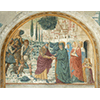 Encounter of Joachim and Anne near the Porta Aurea (Golden Gate), Tabernacle of the Visitation, Benozzo Gozzoli Museum, Castelfiorentino.