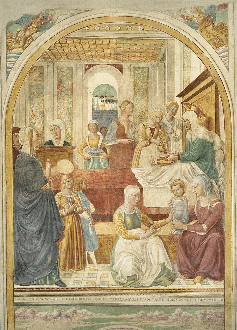 Nativit della Vergine, tabernacolo della Visitazione, Museo Benozzo Gozzoli, Castelfiorentino.