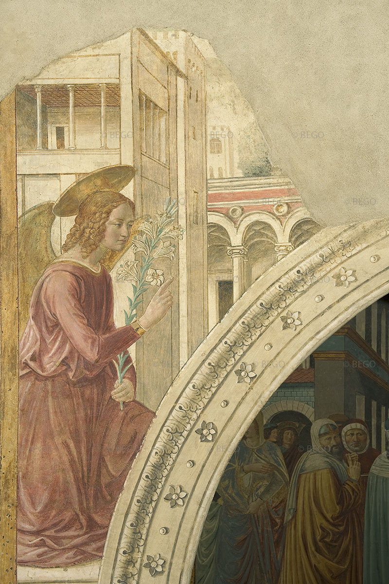 The Annunciation of the Archangel Gabriel to the Virgin, Tabernacle of the Visitation, Benozzo Gozzoli Museum, Castelfiorentino.