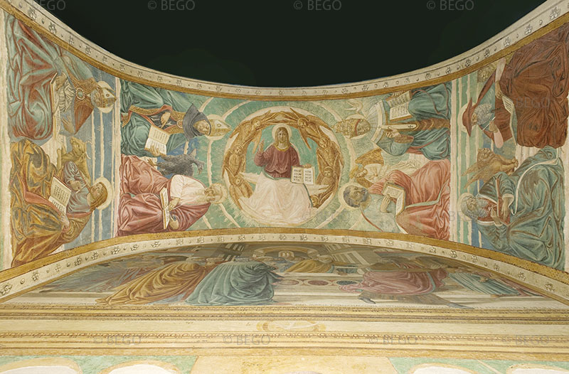 Gli Evangelisti e i Dottori della Chiesa, intradosso del tabernacolo della Visitazione, Museo Benozzo Gozzoli, Castelfiorentino.