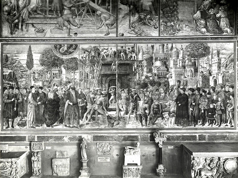Costruzione della torre di Babele (foto 1890 ca.), Camposanto, Pisa.