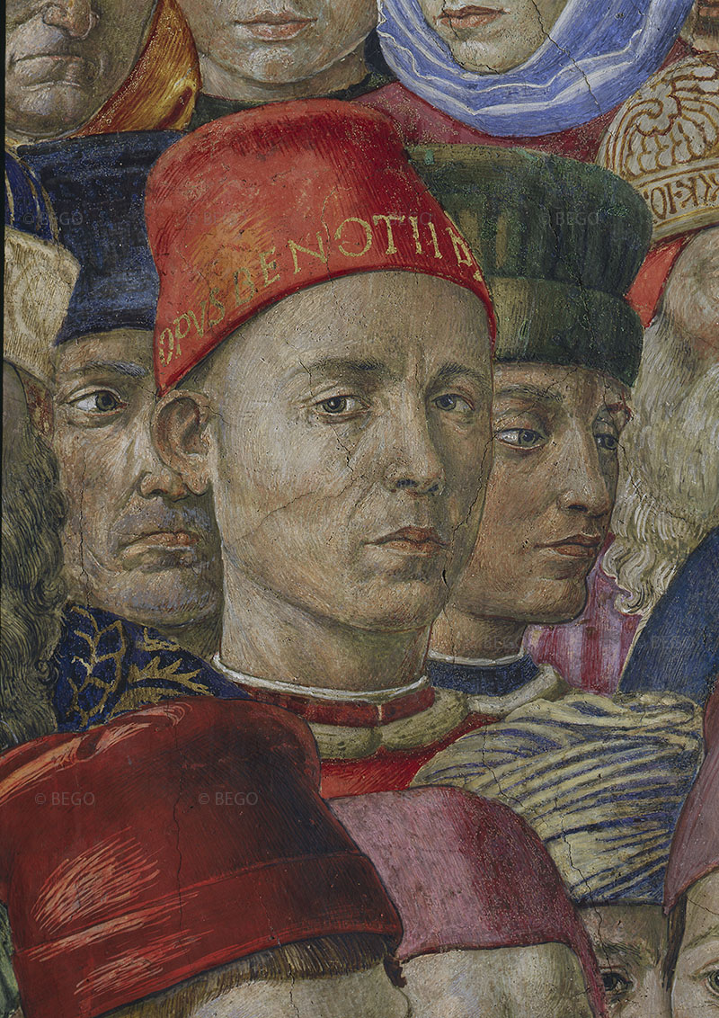 Autoritratto di Benozzo Gozzoli, cappella dei Magi, Firenze.