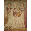 Tabernacolo della Madonna della Tosse, particolare veste della Madonna in cui  evidente il disegno preparatorio,  ben chiaroscurato.