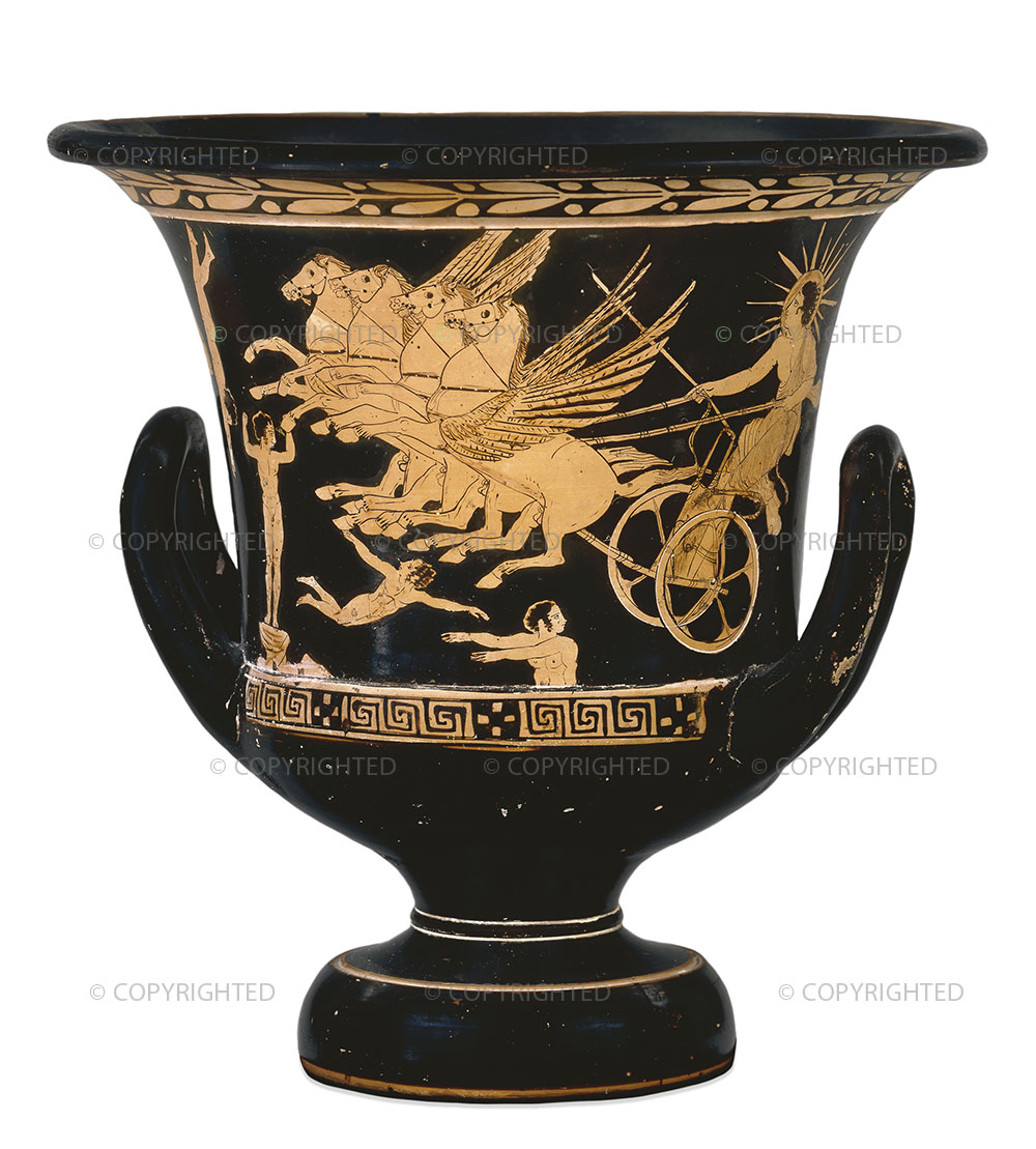 Red-figured krater depicting Helios in his chariot