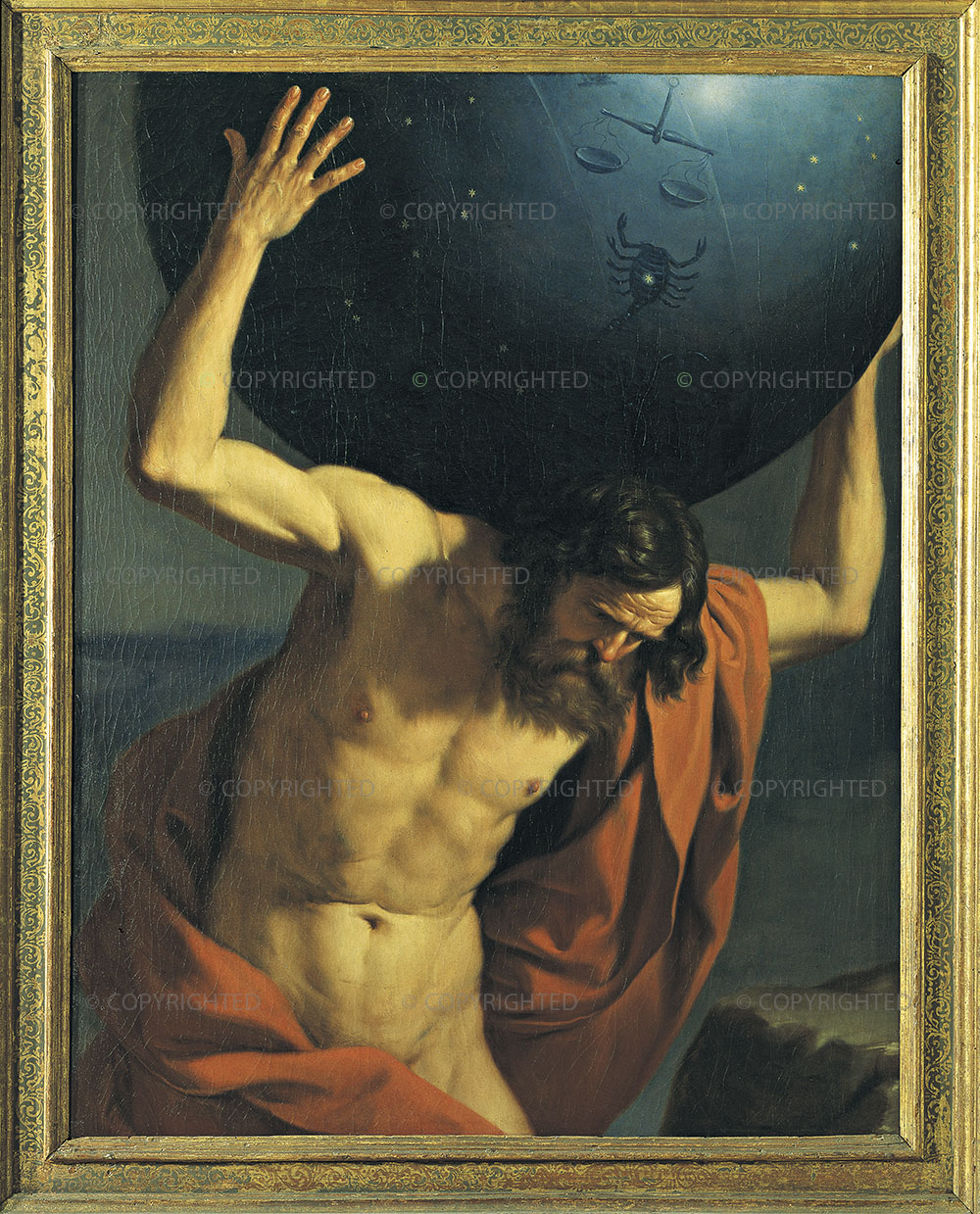 Giovanni Francesco Barbieri detto il Guercino, Atlante che sostiene il globo celeste