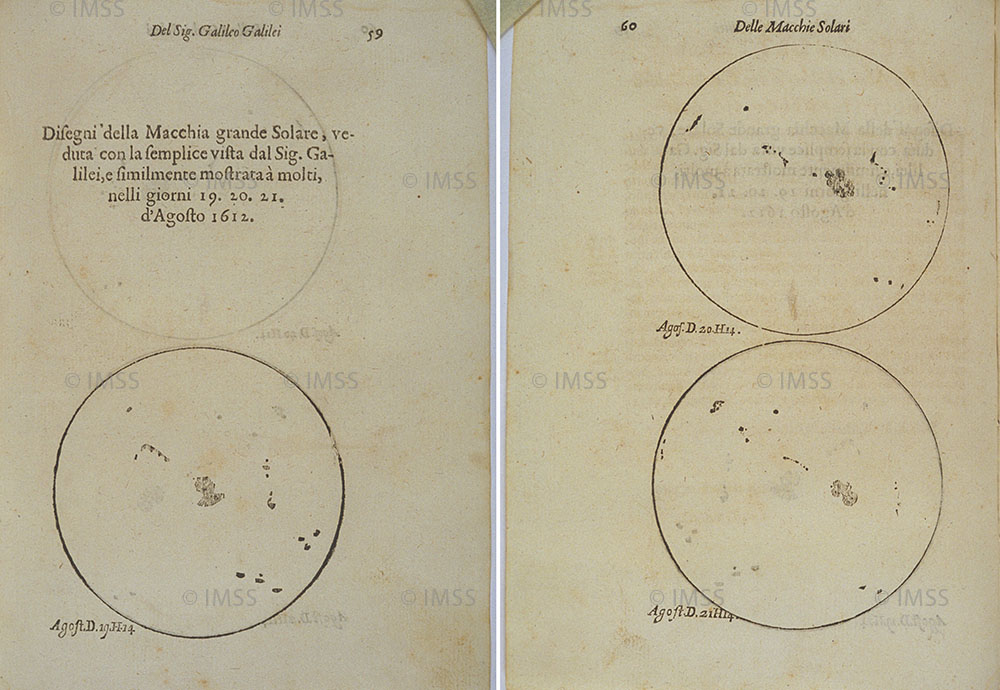 Galileo Galilei, Istoria e dimostrazioni intorno alle macchie solari