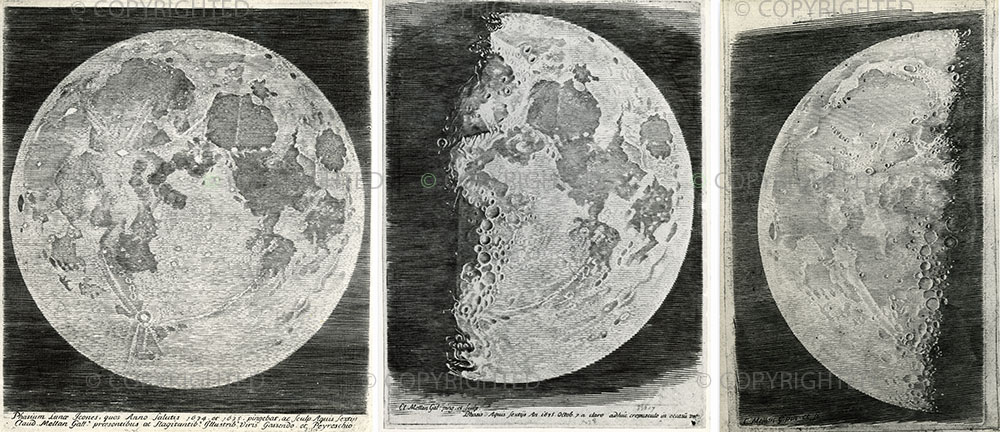 Claude Mellan, Pierre Gassendi, Tre carte della Luna