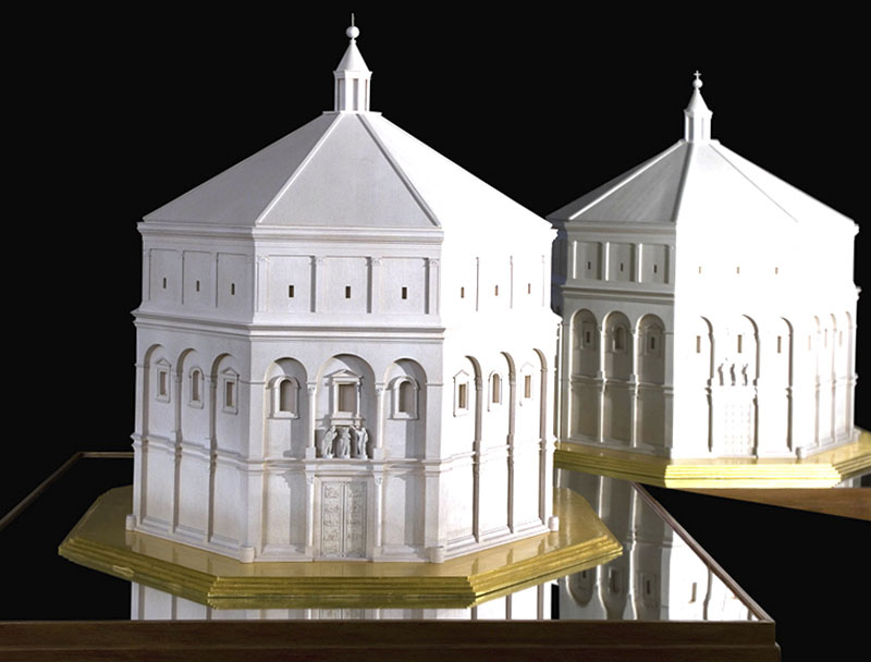 Model of the Baptistery, reconstructed on the basis of Leonardo's project. Florence, Museo del Bigallo, "Leonardo in Florence section".