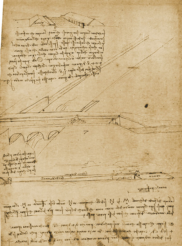 Codice Atlantico, 126v. - "Canale per Firenze", c. 1495.