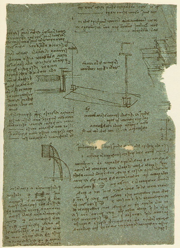 Codex Atlanticus, 256r. - Folio with studies of a system of canals and the words: "The Bisenzio and the Ombrone will traverse the Canal...", c. 1513.