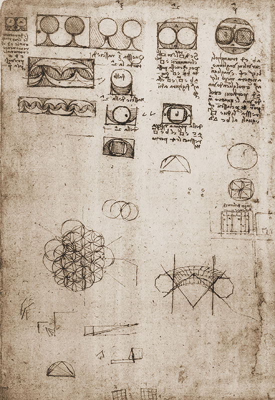 Codice Atlantico, 673r. - Ricordo della "Stanza dei leoni di Firenze", in un foglio datato "24 giugno 1518 ad Amboise".