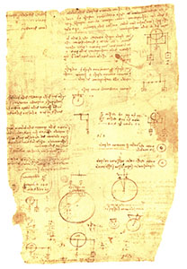 Codex Atlanticus, 783v. - Notes on mechanics and calculations with memorandum referring to the  "Labours of Hercules at Piero Ginori" and to the "Medici's vegetable garden", c. 1508.