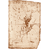 Codex Atlanticus, 952r. - Study for the lake of San Lorenzo in Arniano near Vinci, c. 1504. The properties owned by "Giovanni Betti, Lazzero del Volpe, the Commune, and Ser Piero [Leonardo's father]" are indicated.
