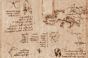 Codice Atlantico, 1006 r. - La Toscana nel disegno dell'Europa, dalla Spagna alla "Rossia", c. 1493.