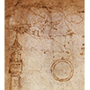 Codice Atlantico, 1106r. - Torre di Palazzo della Signoria a Firenze e rotte del Mediterraneo da Venezia all'Asia Minore, particolare, c. 1496.