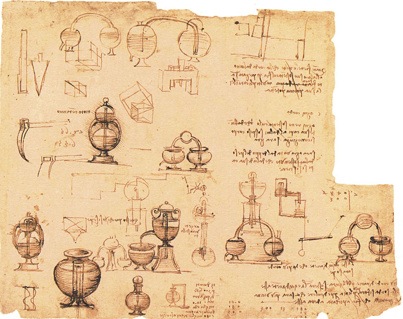 Codex Atlanticus, 1113r. - Distances and cost for a shipment from Milan to Florence and then to Rome  ("Thirteen ducats for 500 pounds from here to Rome: it is 120 miles from Florence to Rome and 180 miles from here to Florence"), c. 1513.