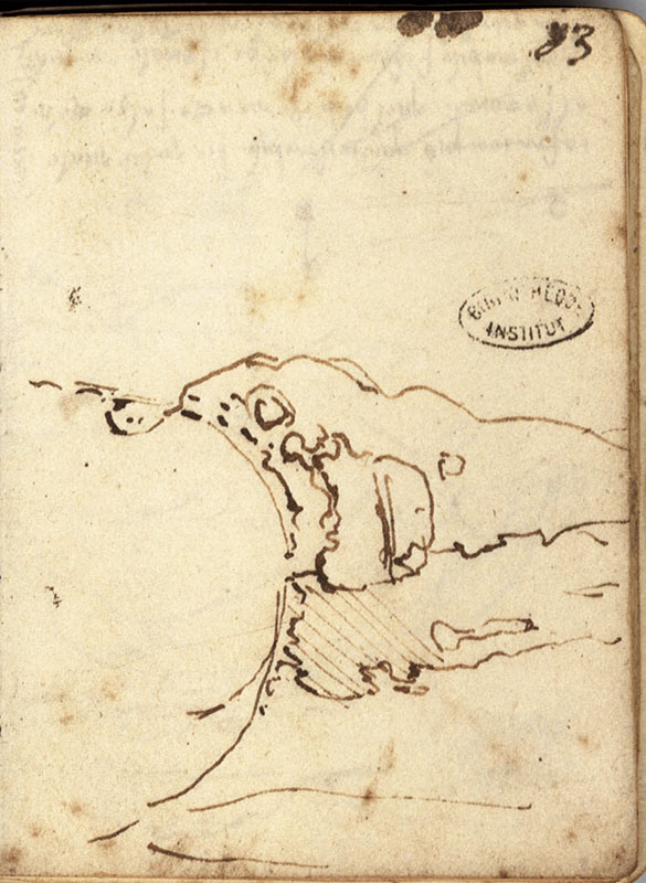 Ms.  L, 83r. - La rocchetta di Piombino, c. 1502.