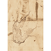 RLW 12675. - Studi per il lago di San Lorenzo in Arniano (nel recto), e della "lucerna di Vinci" e promemoria relativo a Benozzo [Gozzoli], [Tedaldo] Lattanzio, Pandolfini (sul verso), c. 1503.