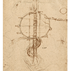 RLW 12681. - Schematic, idealized plan of Florence (with list of the ports of Milan presumably added by Francesco Melzi), c. 1515.