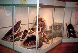 Amythest geodes from Brazil, Florence Natural History Museum - Mineralogical Section.