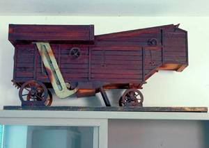 Model in wood and metal of combine harvester, State Agricultural Institute, Florence.