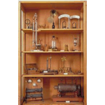 Display case with electrology instruments, Liceo "Machiavelli - Capponi", Florence.