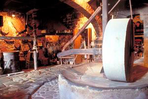 Olive press in the Museum of Country Life in Gaville, Figline Valdarno.