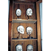 Skulls of persons who died of cranial wounds, late 19th century, the Military Centre of Forensic Medicine, Florence.